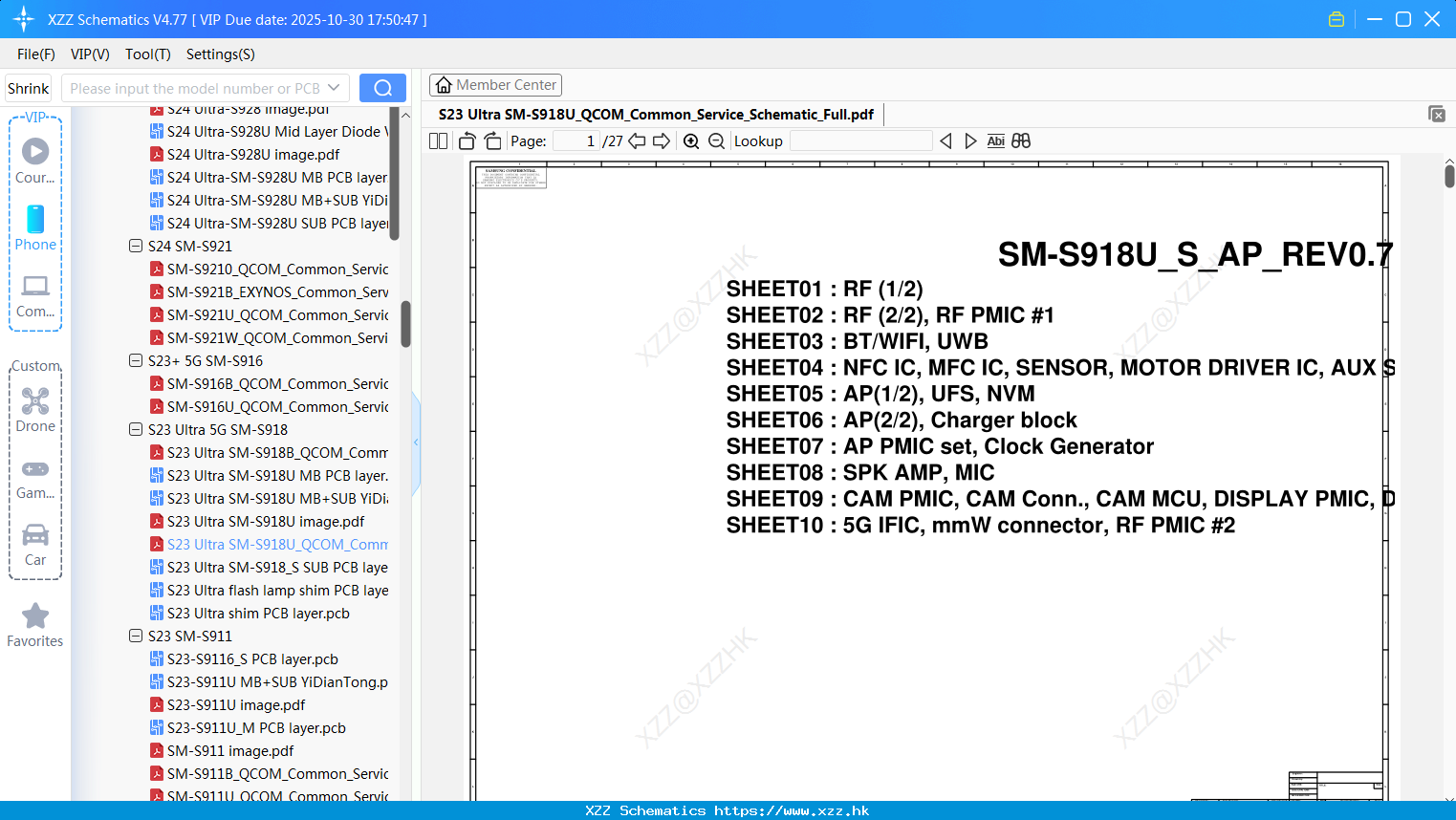 Samsung S23 Ultra SM-S918U_QCOM_Common_Service_Schematic_Full